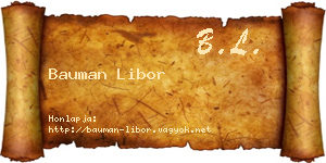 Bauman Libor névjegykártya